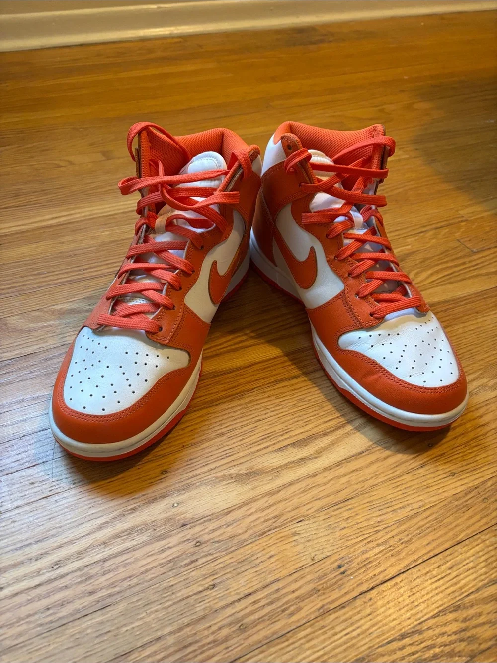 Nike Mid-Top Sneakers in Orange and White